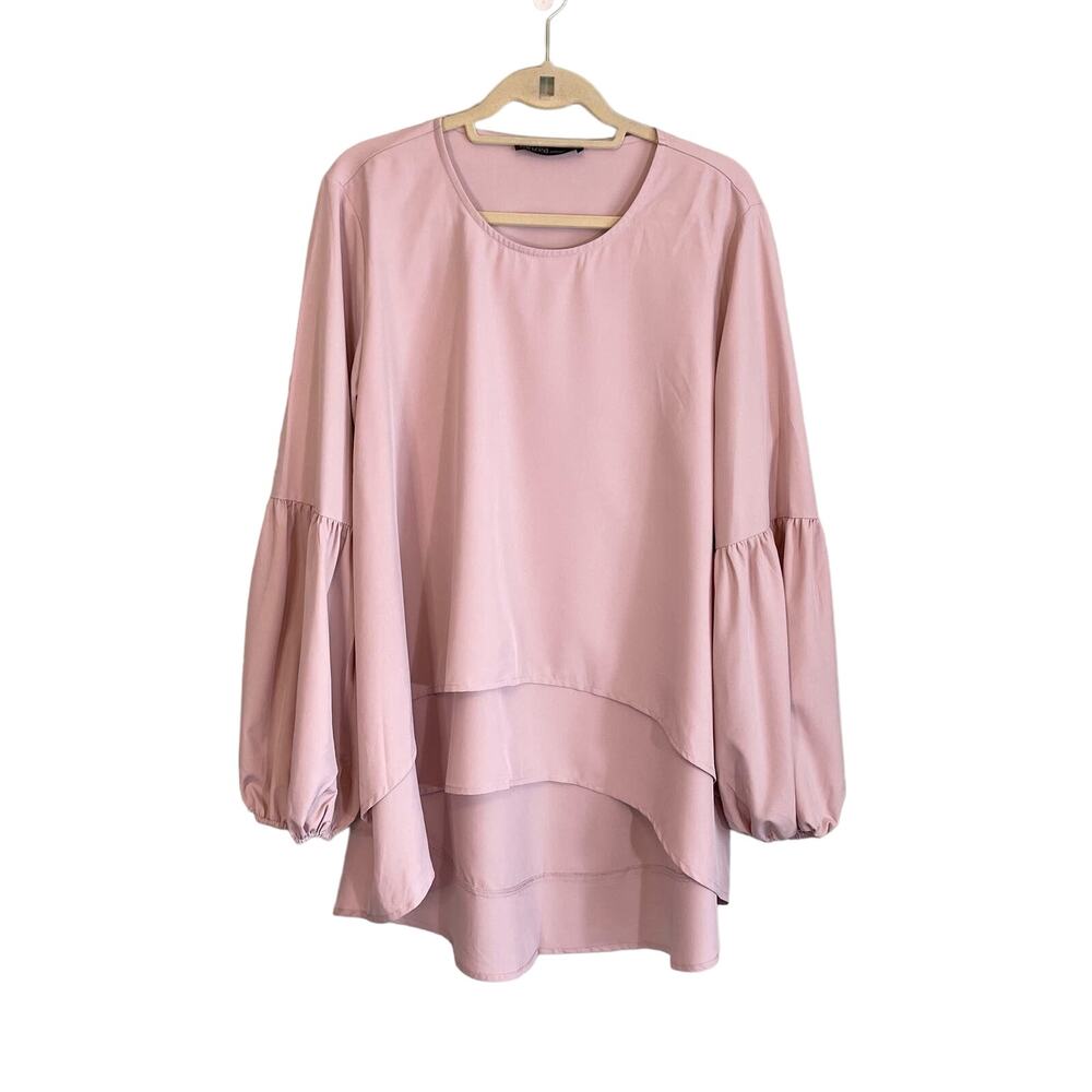 ZANZEA Collection Blouse Womens XXXL Pink Tiered Hi Low Feminine Romantic Boho